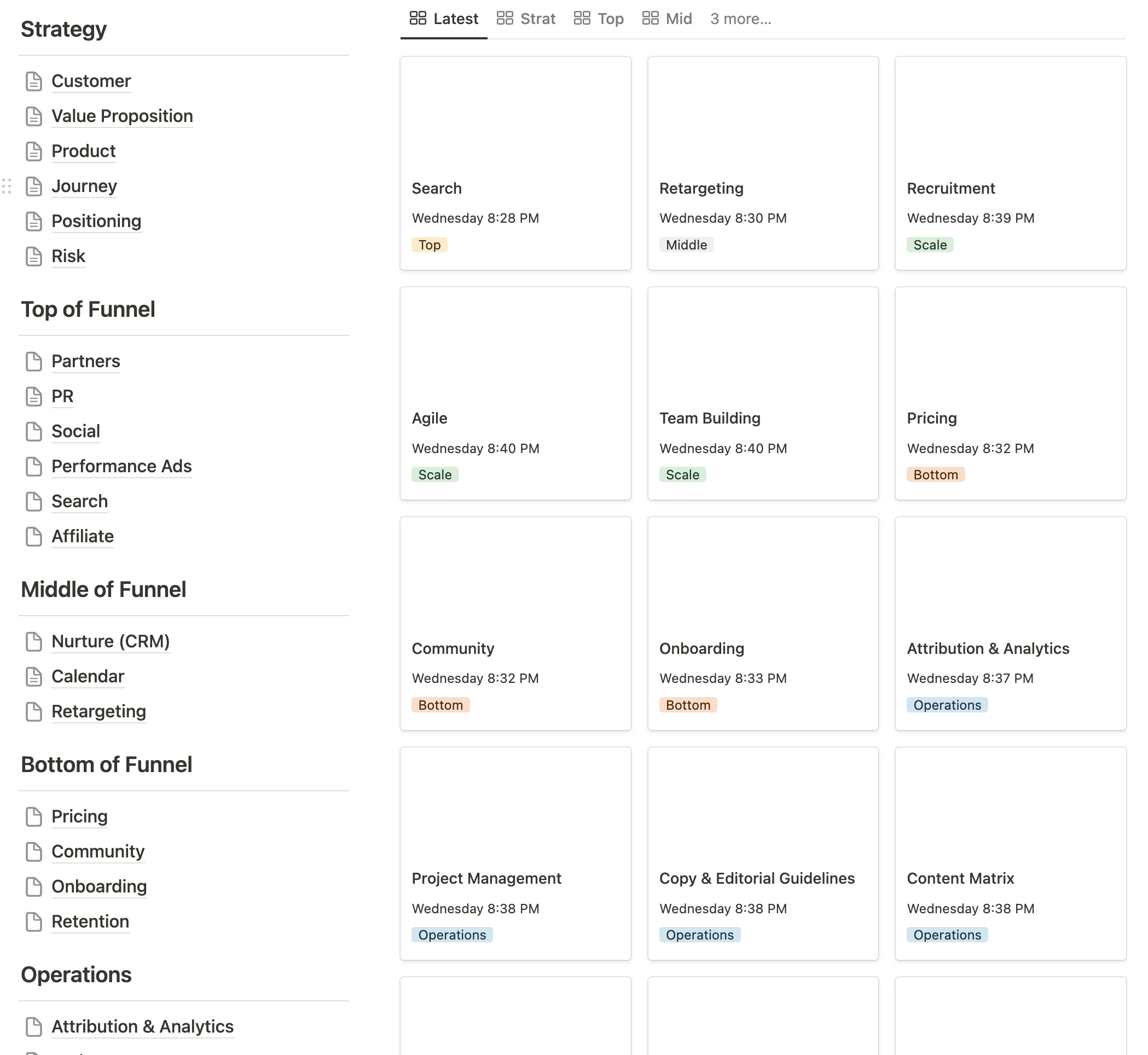 Notion wiki and knowledge base